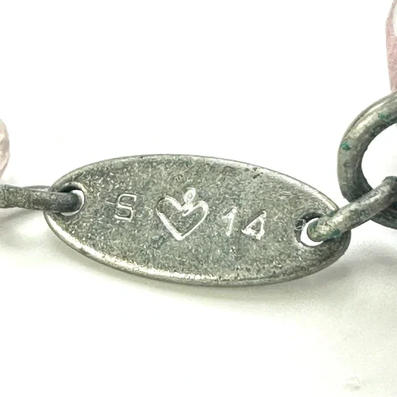 Sabika Stretch Bracelet & Earrings Set S14 Pinky Mauve & Cream Polka Dots - Picture 10 of 11